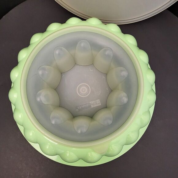 Tupperware Jello Mold Ring 3 pc Mint Green Lid 6 Cup Jel-N-Serve 1201 1202 1203 - Picture 5 of 15